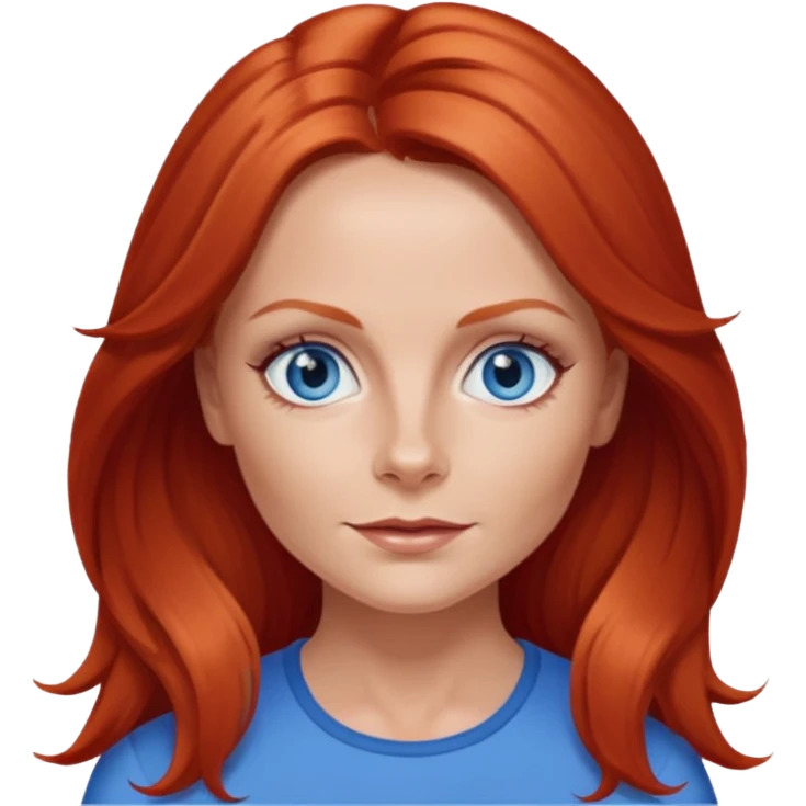 Geri Halliwell with blue eyes, long red hair emoji