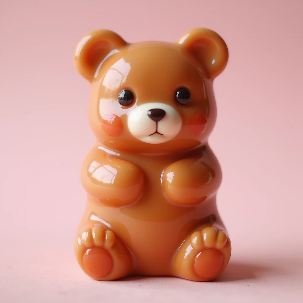 realistic candy shaped like a cute bear, photorealistic style emoji