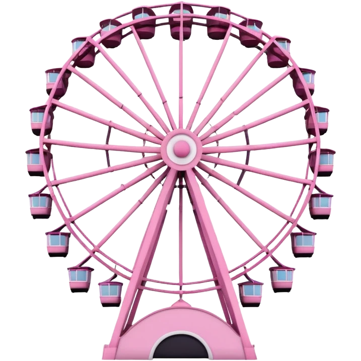 mix light pink dark pink and white girly theme park Ferris wheel emoji
