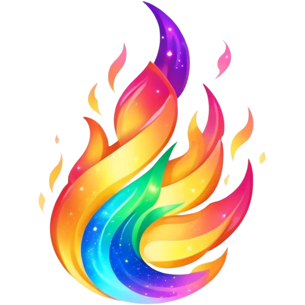 Shiny Epic Sparkly Aurora Flame emoji