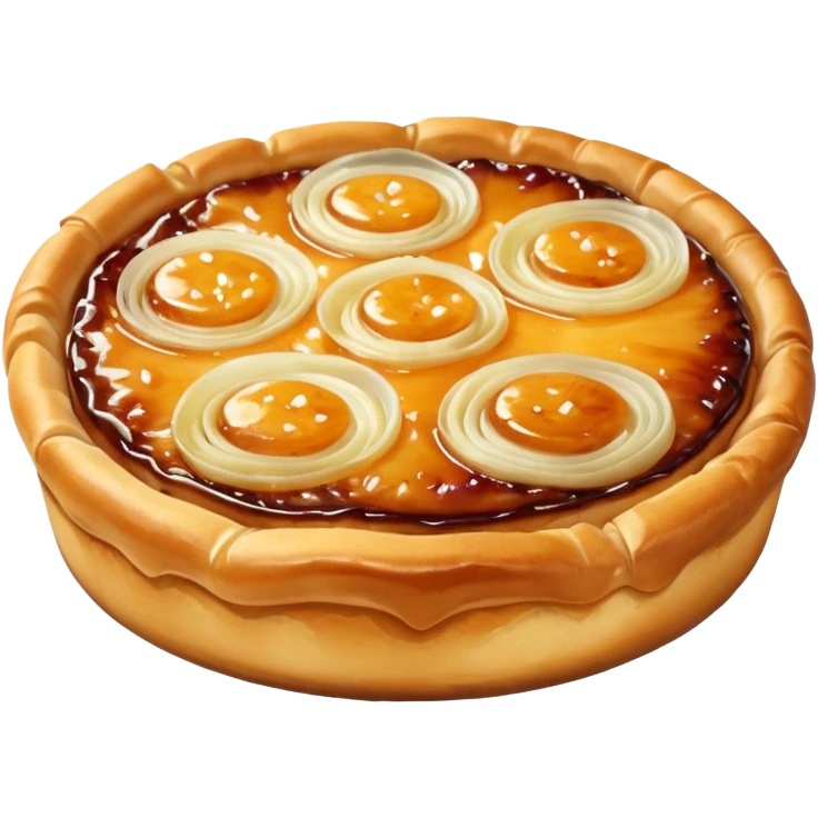 Three onion and cheese tarte Tatin emoji