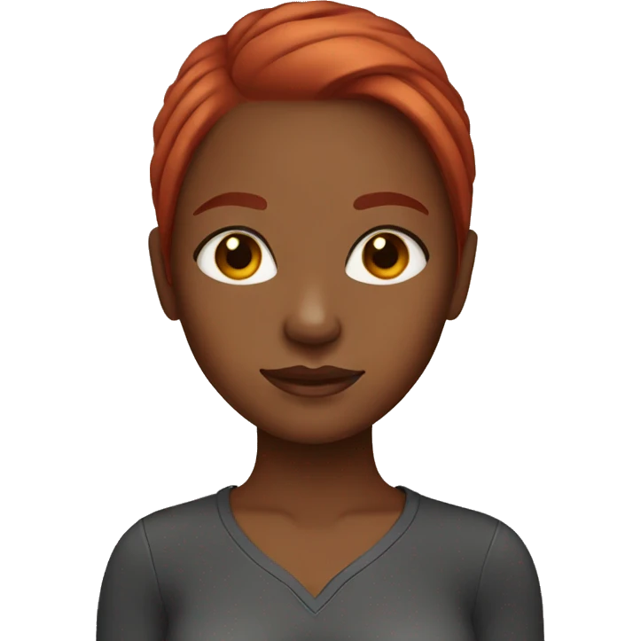 Brown skin girl red hair emoji