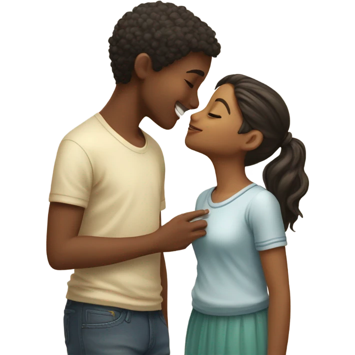 girl and boy kissing emoji