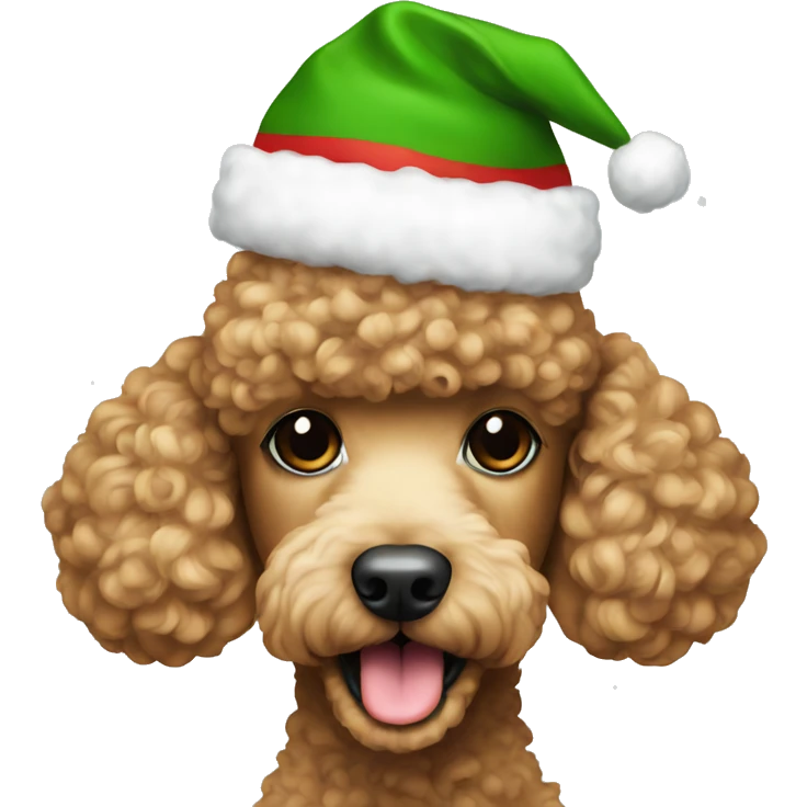 Soy poodle with christmas emoji