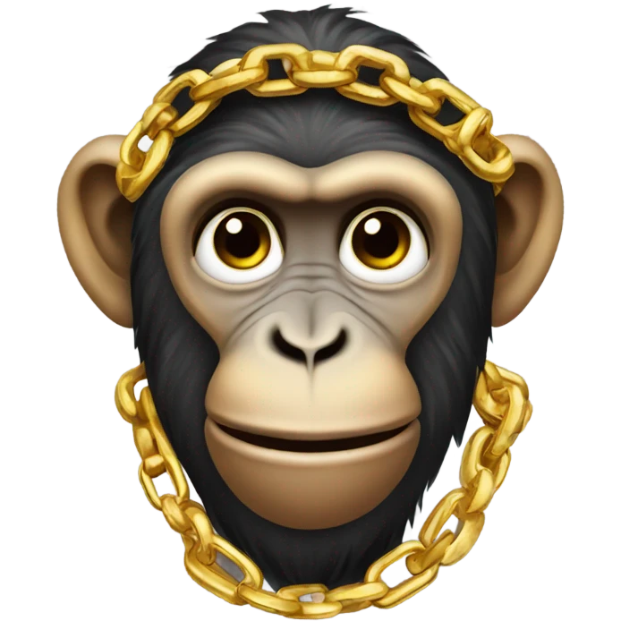a monkey with a gold money sign chain around his neck  emoji