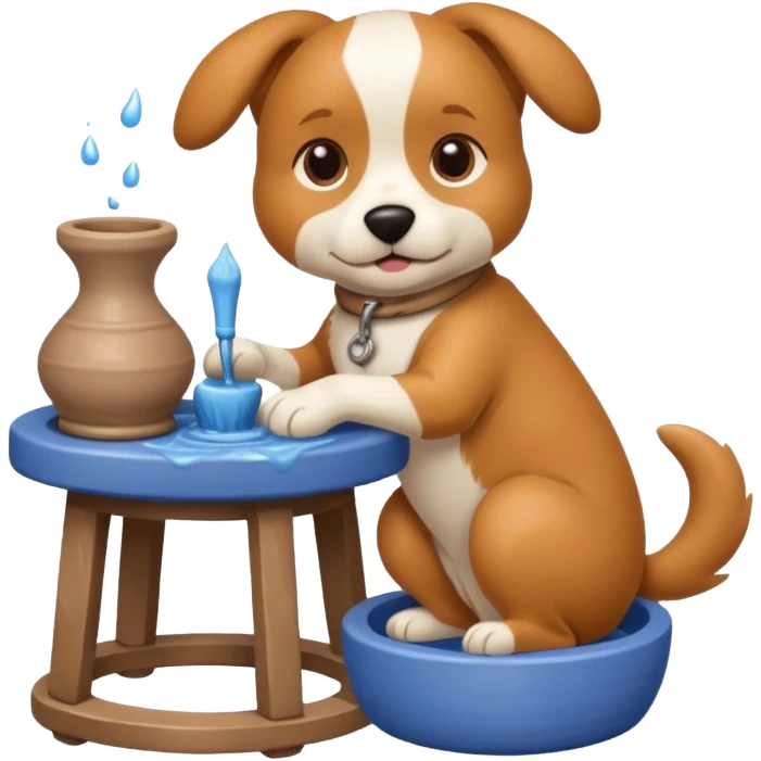 A dog behind Pottery wheel emoji