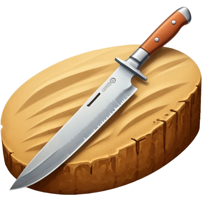 Knife buried in sand emoji
