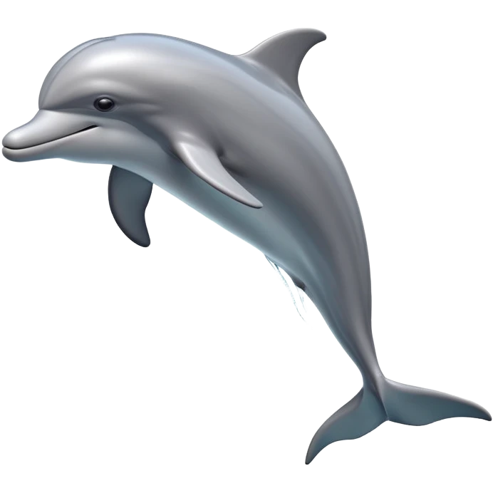 Cinematic realistic 3D playful gray bottlenose dolphin emoji