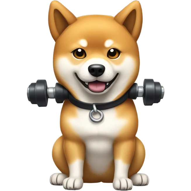 Shiba Inu lifting weights emoji