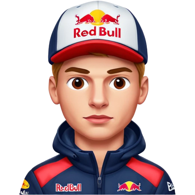 Макс Ферстаппен в кепке red bull emoji