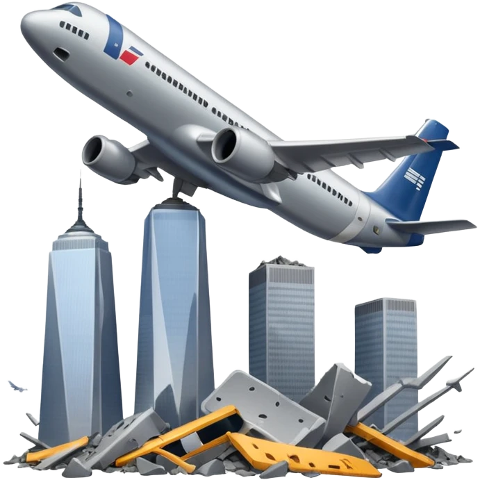 a plane thats about to crash into the world trade center emoji