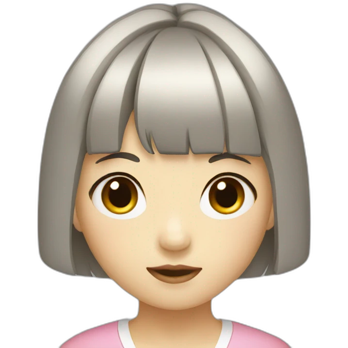 Korean girl with bangs emoji