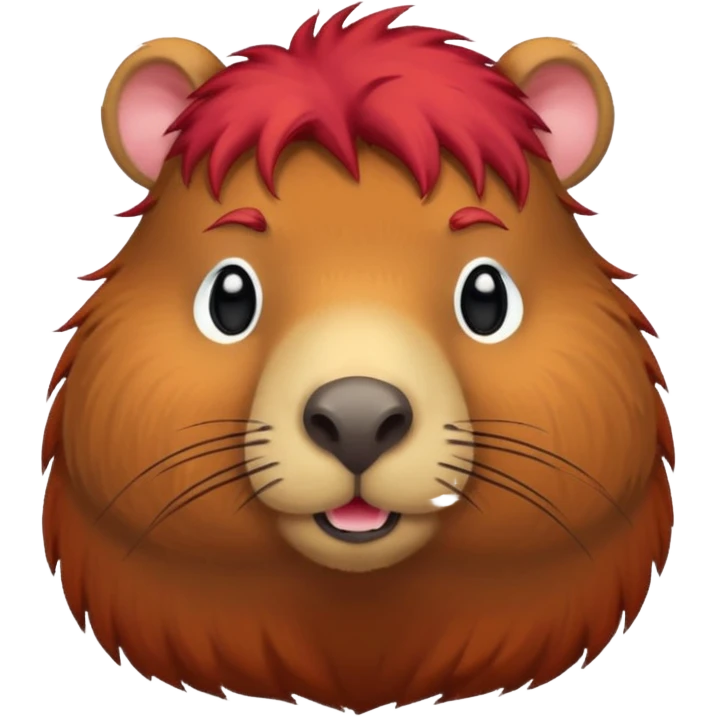 Capybara with red hair emoji