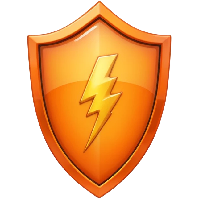 Orange shield with lightning icon emoji