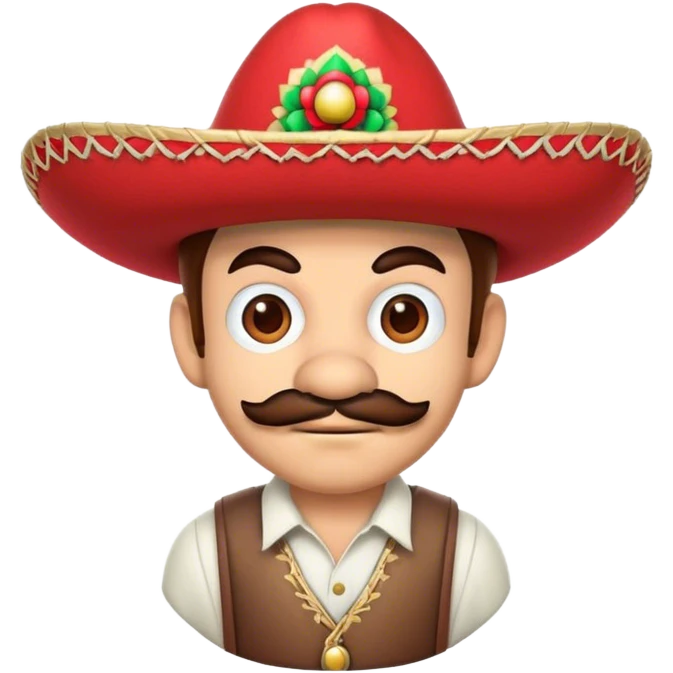 mexican mario bros with a red sombrero  emoji