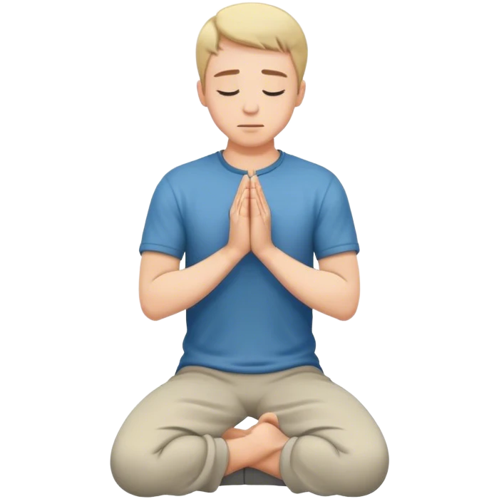 a white man kneeling with hands in prayer  emoji