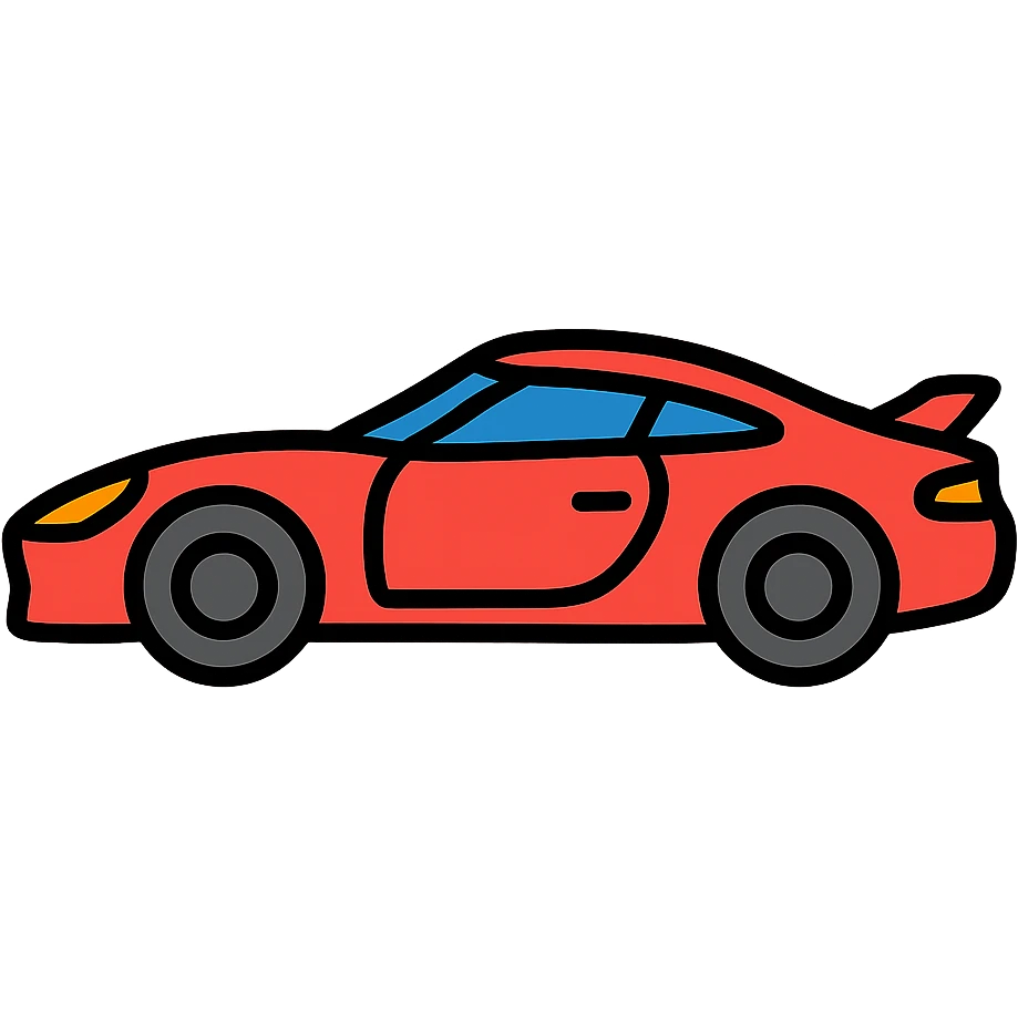 Sports car icon, sleek design emoji