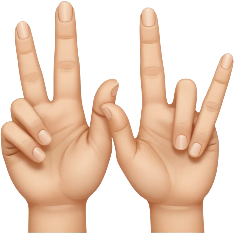 Fais-moi demain coller les unes à côté des autres. La première main gauche le pouce, l’index, majeur sont levé alors que l’annulaire et auriculaire sont repliés. Reproduit la même chose pour la main droite. emoji