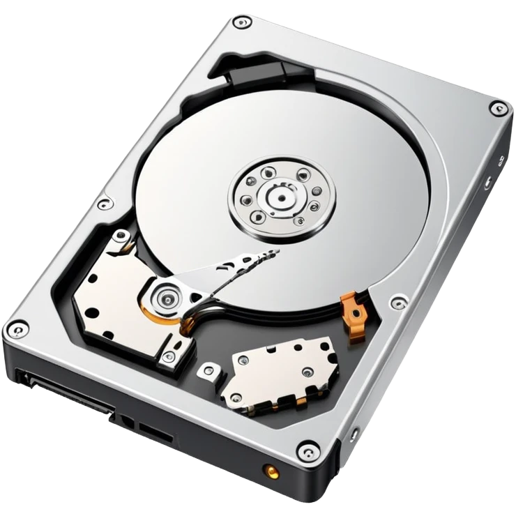 hard drive storage disk with metal case and connector ports emoji