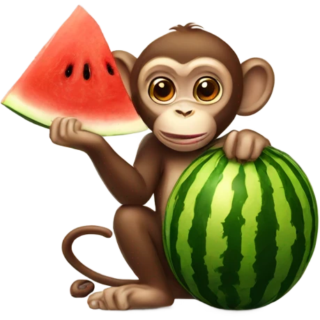 Monkey eating watermelon  emoji