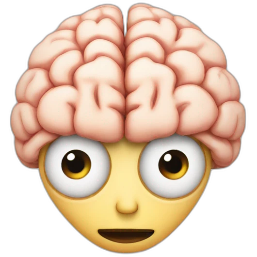 emoji brain with eyes emoji