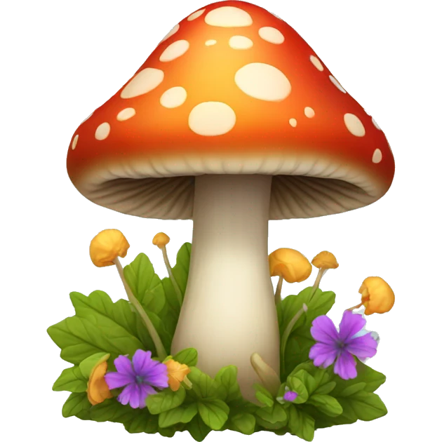 fantasy mushroom with flowers emoji