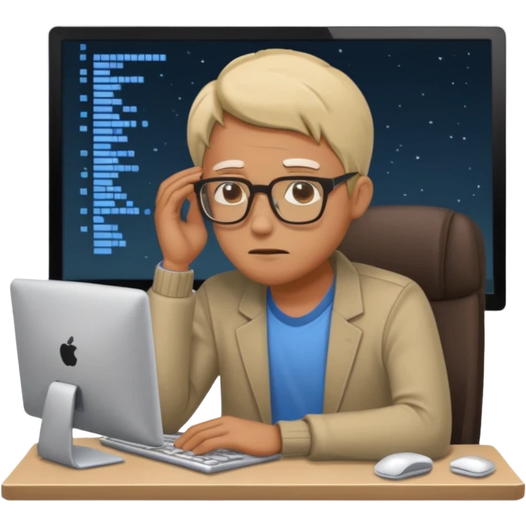Create a 5 Emojis of my day and write a sentence about it... I am A Man...and i am techie and being tired and sleepy with a Laptop in front... emoji
