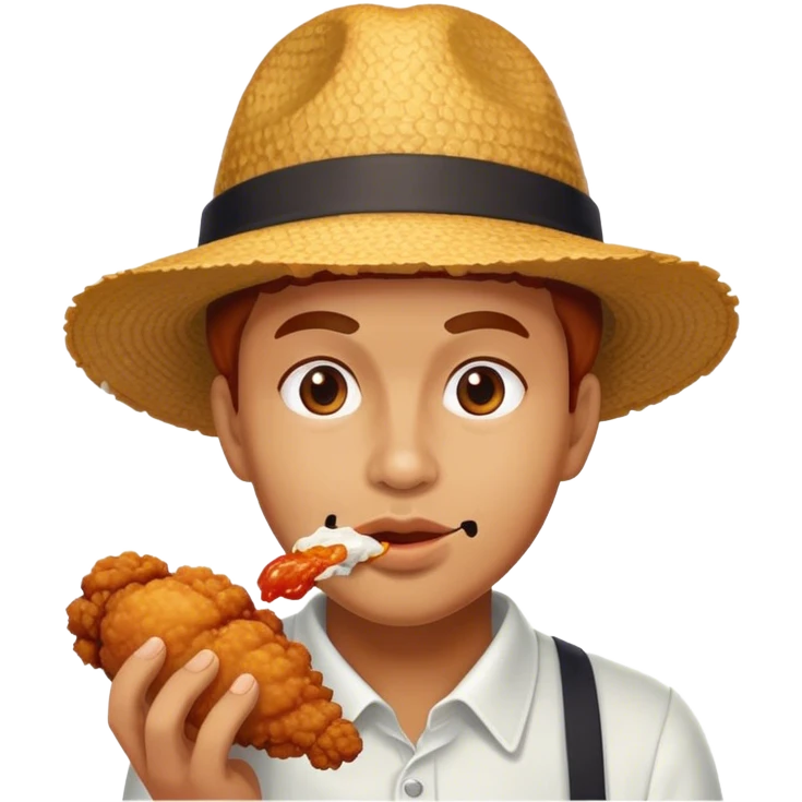 Hot fried chickens with hat emoji