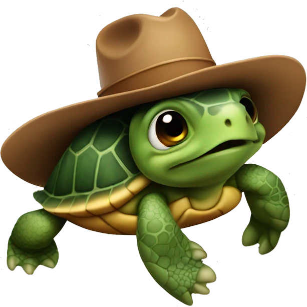 A turtle with a cowboy hat emoji