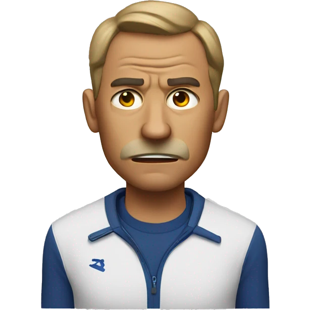 sports coach who is a man gets angry emoji
