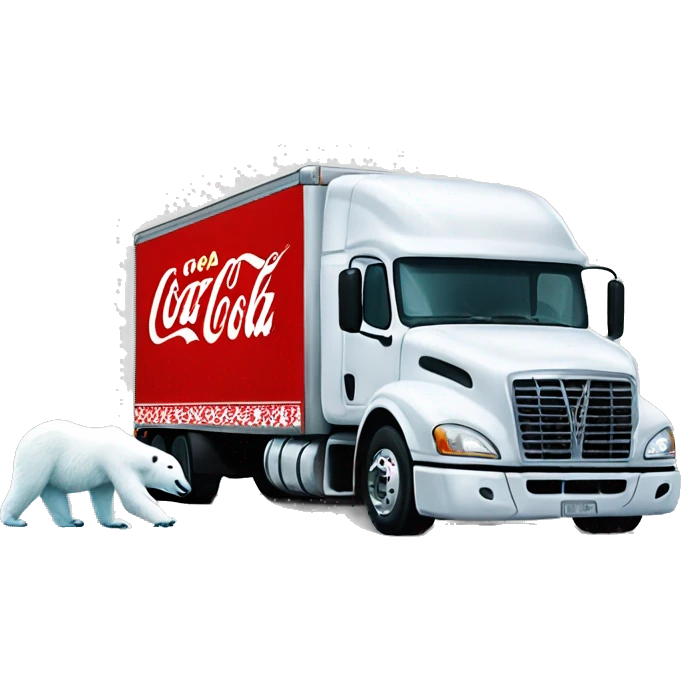 18 wheeler Coca Cola Christmas truck with a polar bear  emoji