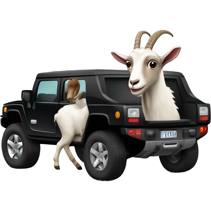 Goat driving a 2024 hummer emoji