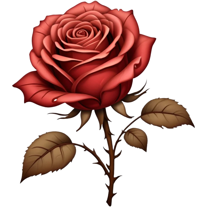 Rotten rose with the petals falling emoji