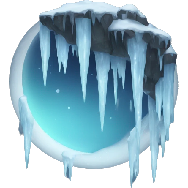 Frozen moon with icicles  emoji
