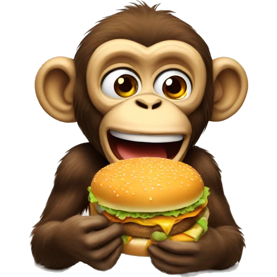Monkey eating burger emoji
