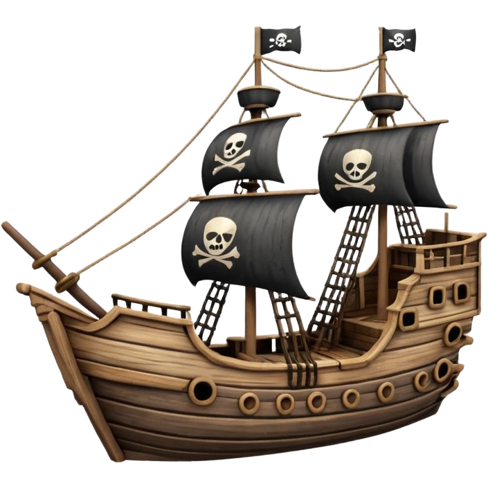 simple small Pirate Ship Ride  emoji