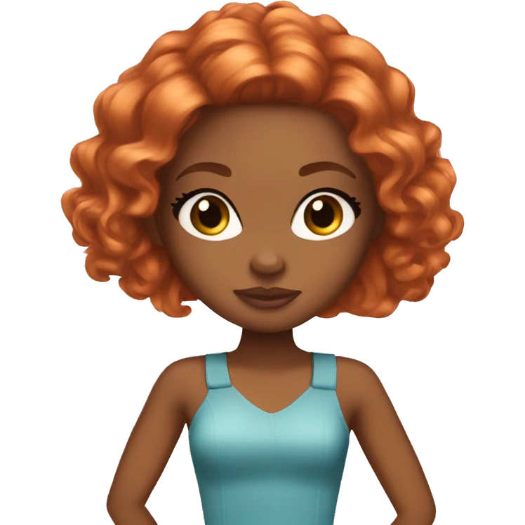 Ginger hair brown Skin Bratz emoji