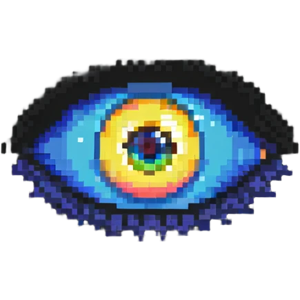 pixel art eyes in different colors emoji