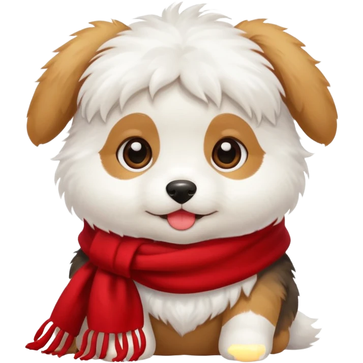 baby dog wears red scarf  emoji
