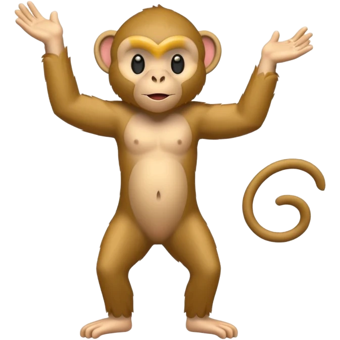 High resolution of   realistic full body monkey without distorted , no extra hybrid emoji