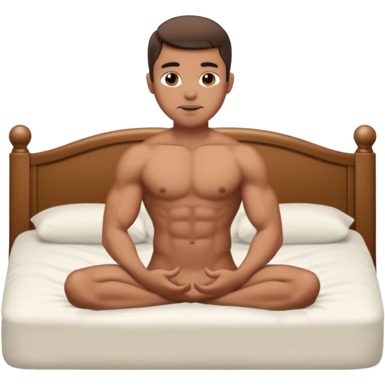 Mann nackt Pose auf bett emoji