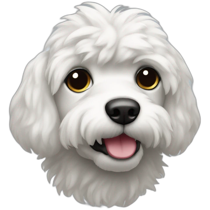 Caniche blanc avec taches noires emoji