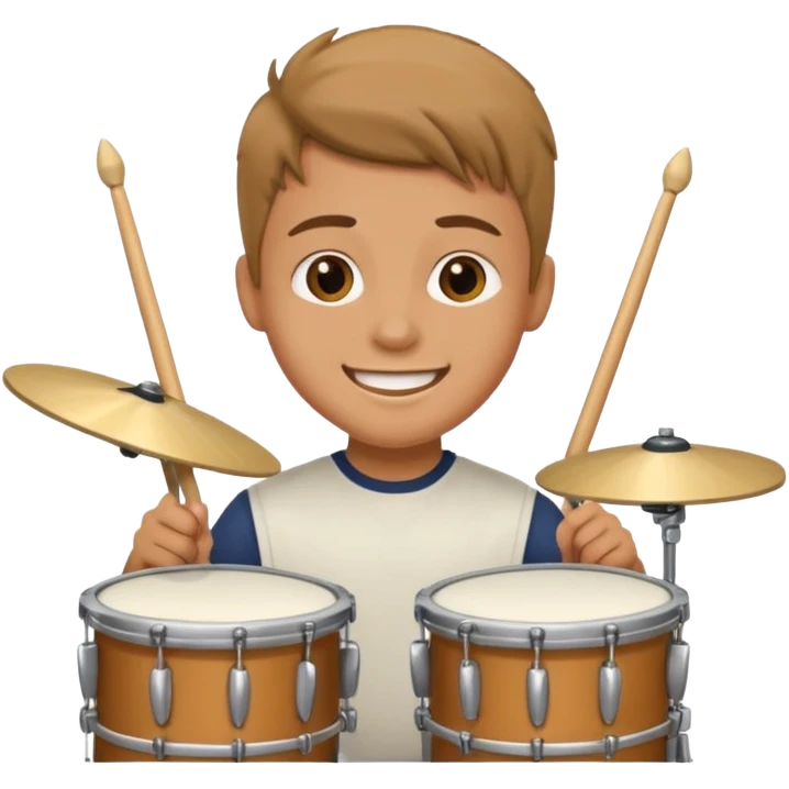 niño trigueño tocando la bate´ria emoji