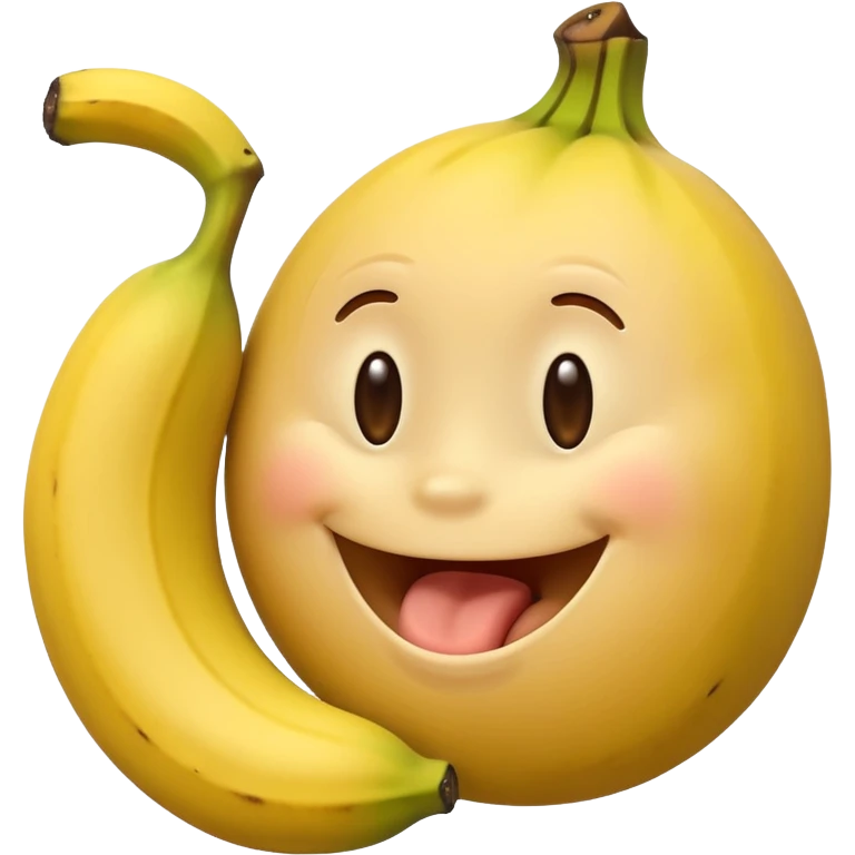a yellow smiley face sucking a banana emoji