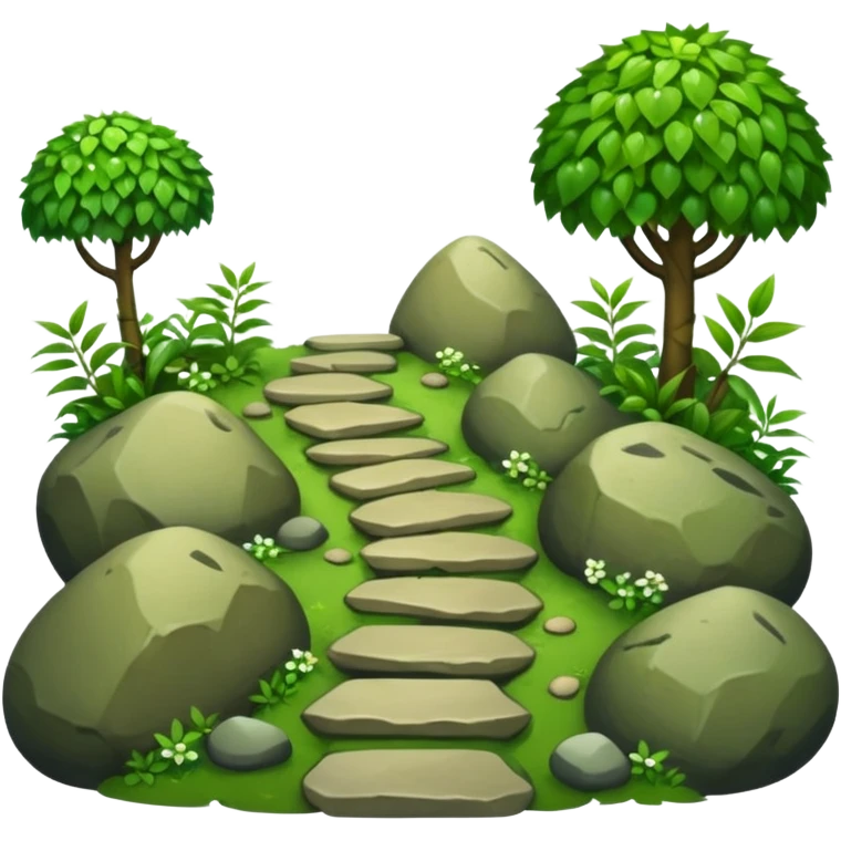 path with stones, plants emoji