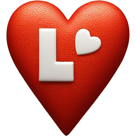 red heart with a white 'I' in the middle emoji