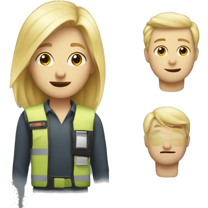 blonde emoji with a stanley emoji