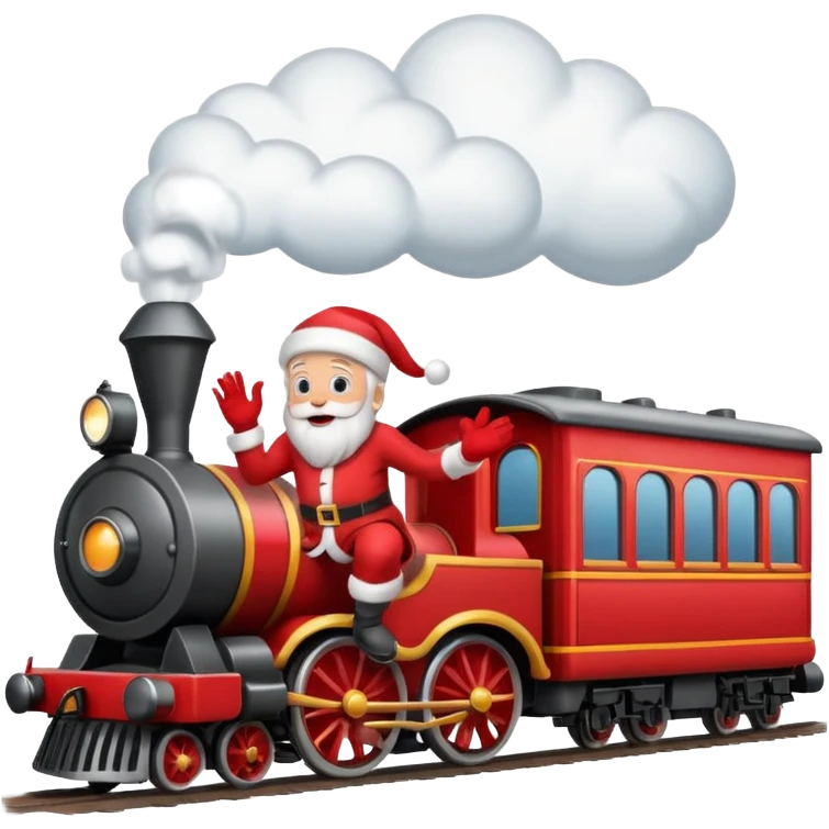 treno com varios vagoes de natal com papai noel  emoji