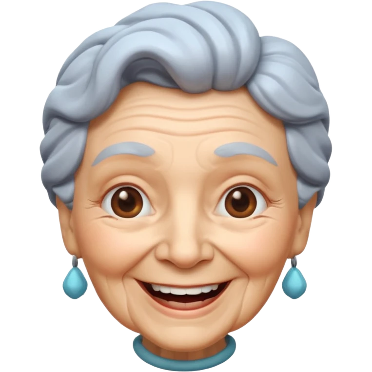 Happy Granny face 3d emoji