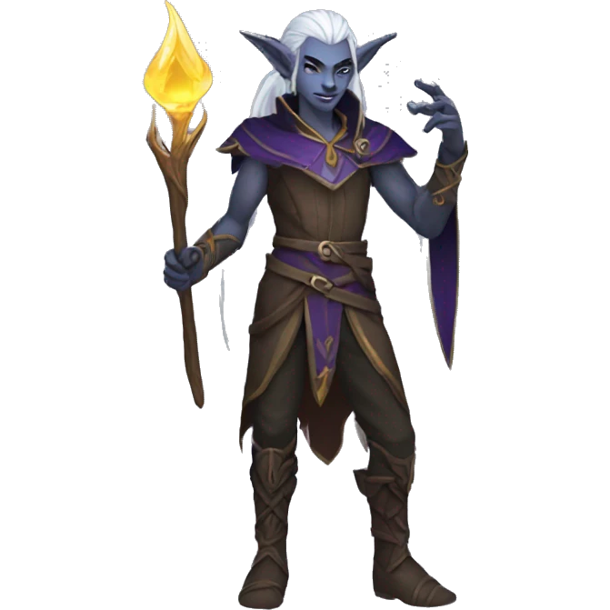 half-elf drow male sorcerer emoji